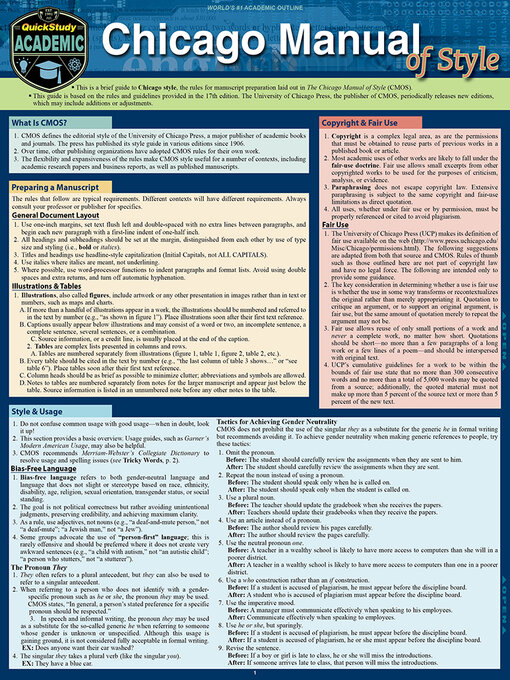 Title details for Chicago Manual of Style Guidelines by BarCharts Publishing, Inc. - Available